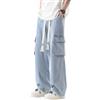 Instinct I Jeans Baggy Uomo Cargo in Denim Loose Fit Ampio e Comodo - Pantaloni Larghi Streetwear Oversize con Tasche Laterali Tasconato in Cotone Resistente Casual