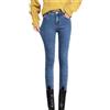 Generico Leggins Color Carne Pantaloni Termici Donna Neve Jeggings in denim in pile termico Leggings in jeans elasticizzati a vita alta Leggings caldi e skinny Leggins Invernali Donna Con