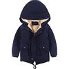 L SERVER - Cappotto per Bambina, Giacca Invernale per Ragazzo, Parka con Fodera in Pile, Spessa e Calda, Giacca con Cappuccio, 6 anni