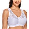 DELIMIRA Donna Reggiseno Aperto Davanti Racerback Bianco 5C