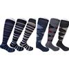 Infinity 12 Paia Calze Lunghe Uomo Caldo Cotone con Disegni Elasticizzate Calzini Lunghi Uomo Fantasie per Stagioni Fredde Prodotto Italiano 39-46(6Rombi & 6Righe)