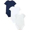 TupTam Body Neonato - Set 3 in Cotone 100%, Bambino 0-3 Mesi, Comodi e Traspiranti, Unisex, Strisce Verde Blu/Blu Scuro/Verde Menta, 128