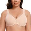 MELENECA Reggiseno Donna Minimizer Senza Cuciture, Sfoderato, Confortevole per Taglie Forti con Ferretto Beige 2F