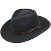 Borges & Scott Hardy Fedora Leggero con Bordo Largo, Fascia in Pelle, 100% Feltro di Lana, deformabile per Portare in Viaggio, Resistente all'Acqua