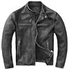 SHOP OF JACKETS LIMITED Giacca in pelle da motociclista sfilacciata | Vera giacca in pelle da uomo | Abbigliamento da motociclista per uomo | Con più tasche e maniche regolabili, Grigio e nero., 3XL