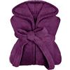npluseins accappatoio con cappuccio in morbidissimo pile - in colori moderni e in varie taglie - unisex e lungo fino al polpaccio