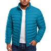 Generico Giaccone Invernale Uomo Tinte Unite, Abbigliamento Uomo Invernale Senza Cappuccio Cerniera Collo Alto, Piumini Leggeri - Giubbotti Casual Sportiva Cielo Blu XL