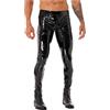 Freebily Pantaloni da Uomo Pelle Latex Effetto Bagnato Pantaloni di Cuoio con Cerniera Metallo Skinny Pantaloni Attillati Moda Elasticizzati Steampunk Clubwear Discoteca Nero B L