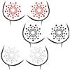 Yolev 6 pezzi strass pasties cristallo glitter pasties capezzolo copre seno sexy capezzolo pastie nappa adesivi corpo gemme, Nero bianco rosso, taglia unica