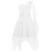 Kaerm Abito da Sera Elegante per Bambina Vestito da Ballo Spettacolo Vestito Bambina Fiore Damigella Vestito da Cerimonia Monospalla