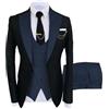 Generic Abito da Uomo 3 Pezzi Slim Fit per Uomo, Smoking Doppiopetto, Giacca da Sera Formale, Gilet e Pantaloni