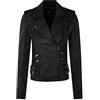 Infinity Leather Giacca da Moto Nero Opaco Retrò in Pelle 100% Nappa da Donna M