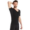 FINN Maglia Intima Anti-Sudore Uomo con Scollo a V e Assorbenti Ascellari Contro Sudorazione Eccessiva - Canottiera con Protezione Garantita Contro Macchie di Sudore e Cattivo Odore Nero L