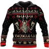 kewing Felpe con Cappuccio da Uomo Viking Tattoo 3D Print Felpa con Cappuccio a Maniche Lunghe con Stampa di Babbo Natale