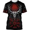 ALPTEC T-shirt girocollo vichinga nera manica corta novità mito norvegese capra e magliette grafiche Vegvisir T-shirt atletica estiva