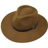 Borges & Scott Lewis Alpaca Premium - Cappello Fedora a Tesa Larga - Feltro di Lana di Alpaca - Resistente all'Acqua - Cinturino in Pelle - Marrone 56cm