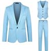 Generico Abiti Da Uomo 3 Pezzi Suit Cerimonia Smoking Blazer Pantaloni Gilet con Un Bottone Tinta Unita Affari Elegante Completo Da Uomo Slim Fit Cerimonia Abito Da Sposa Business Casual Dinner Abiti Da Lavoro