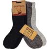 HENKi 3 paia di calzini in alpaca 95% lana PREMIUM, uomo donna bambini, caldi e morbidi con lana di alpaca, calzini a maglia termo soffici, per uomo e donna, nero/grigio, 39-42