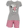 E PLUS M The Peanuts Snoopy | Minnie Mouse Set pigiama da donna a maniche corte camicia da notte top pantaloni tuta casual Pjs S M L XL XXL, Colore: rosa., XL