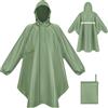 LUROON Poncho Antipioggia Impermeabile Donna Uomo con Maniche e Tasca, Riutilizzabili Mantella Antipioggia, Impermeabile Portatile con Cappuccio Strisce Riflettenti per Adulto Per Escursionismo Viaggi
