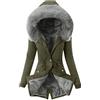 HHMY Parka invernale da donna foderata, calda fodera in orsacchiotto, cappotto trapuntato, lungo con cappuccio, cappotto spesso foderato in pelliccia, tinta unita, con chiusura lampo, S - 3XL