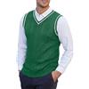 Generic Gilet di lana da uomo gilet in maglia con scollo a V senza maniche pullover tinta unita gilet casual maglione canotta intrecciata a maglia vestibilità regolare gilet invernale gilet slim fit, Verde, L