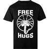 Pinitotee Free Facehugger Hugs Maglietta da Uomo Nera da Uomo Regular