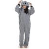 CityComfort Pigiama Intero Donna - Pigiamone Intero in Pile S-XL Caldo e Morbido (Grigio Koala, M)