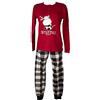 CRAZY FARM Pigiama Donna Cotone Interlock Invernale Manica Lunga Collo Serafino Pantalone con Polsino Articolo 15740, 2479 Fretta Red, L
