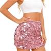 SilverChry Gonna con Paillette da Donna con Glitter e Gonna Corta, Gonnaglitterata, Minigonnasexy per Abiti di Carnevale, per Feste, Carnevali e Festival (IT, Testo, S, Regular, Regular, Rosa)
