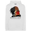 Blasfemus Felpa Uomo Cappuccio, Capitan Harlock - Anime Manga Cartoni Animati Anni 80 (Bianco, S)