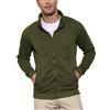 PRIVIMIX Felpa Uomo Senza Cappuccio con Cerniera Zip Invernale Hoodie Pullover Verde L