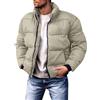 Generico Giacca Invernale Uomo Tinte Unite, Giacca Uomo Casual Cerniera Collo Alto Senza Cappuccio, Piumini Montagna - Giubbotti Running Trekking Grigio L