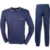 Navigare Pigiama Uomo Caldo Cotone Invernale Serafino con Polsini Vari Modelli (IT, Testo, M, Regular, Regular, 1911 Navy)