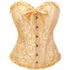 Shyllin Corsetto per Donne, Corpetto Top in Pizzo, Sexy Burlesque Overbust Corsetti Bustino Vintage Gotico Nero,Halloween Carnevale Natale balli feste (IT, Testo, XS, Regular, Regular, Yellow)