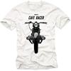 MAKAYA Maglietta Uomo - Cafe Racer R100 - T-Shirt Moto Regalo Motociclista Bianco Taglia XL