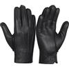GSG SINCE 1998 Guanti Pelle Uomo - Invernali in Pelle di Pecora Senza Cromo, Foderati in Lana, Caldi Guanti da Guida e Moto, Nero S