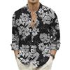 famesale Uomo Fenicottero 3D Stampato a Maniche Lunghe Camicie estive da Spiaggia Hawaiana Camicie Casual Button Down Tops