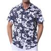 Danfiki Camicia Hawaiana Fiori Uomo a Maniche Corte Collo Botton-Down da Uomo Camicia da Uomo Hawaiana Stampa Hawaiana