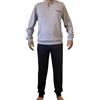 ARTIGIANI DEL PIGIAMA Pigiama Uomo Maschile Manica Pantalone Lungo 100% Cotone Doppia Maglia Modello Serafino Pigiama Mezzo Tempo 100% Made in Italy (IT, Testo, M, Regular, Regular, Grigio Nero)