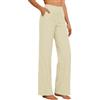 Generico Pantaloni Donna Estivi In Cotone - E Lino Eleganti Elastico Vita Alta Pantaloni Donna Larghi Curvy Leggeri E Comodi a Gamba Larga Casual Yoga Pantalone Gamba Dritta Con Tasche Per Busine Ufficio