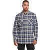 Urban Classics Checked Roots Shirt Camicia, Blu Scuro/Bianco, L Uomo
