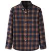 Jamron Uomo Taglie Forti Manica Lunga Camicia in Flanella a Quadri Camicia Casual Button Down in Misto Cotone Spazzolato Blu & Giallo 3XL