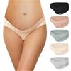 INNERSY Mutande Gravidanza Cotone Slip Premaman Vita Bassa Pacco da 5 | Mutandine per Gestante Sotto Pancia, Intimo Morbido per Donne Incinte, Forma di V, Cavallo 100% Cotone, Prenatal e Post Parto