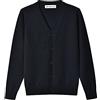 SMILING PINKER Cardigan da ragazzo per bambini in cotone con scollo a V e abbottonatura, Blu oltremare scuro, 5-6 Anni
