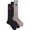 U.S. POLO ASSN. Calze Lunghe in Caldo Cotone, Pack da 3/6 Paia con Logo Double Horsemen [US002UL_579_I_1]