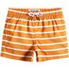 maamgic Costume Bambino a Rapida Asciugatura con Fodera in Rete, Costume da Bagno con Tasche e Coulisse Regolabile, da 2-16 Anni, Spiaggia e Piscina, Arancione con Strisce Bianche, 10-12 Anni