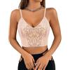 Segreto Canotta da donna con paillette, senza maniche, con spalline sottili, sexy, per festival, feste, club, camisole