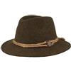 Hut Breiter Breiter Cappello Alpino Originale da Uomo Cappello Feltro Stile Tirolese 100% Lana Corda Canapa Stella Alpina Oliva 59