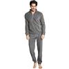 Moda Egidio Navigare Tuta-Pigiama in Pile Polar Fleece con Zip per Uomo (IT, Numero, 52, Regular, Regular, 731 Grigio Fumo)